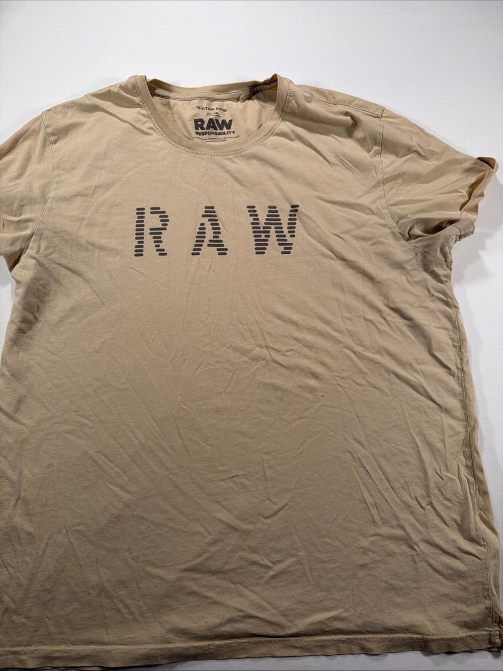 G-Star Men's Crew Neck T-Shirt in Beige G-Star Raw RAW Responsibility t-shirts,